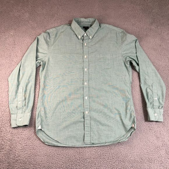 J. Crew Shirt Mens Large Green Casual Collar Button Down Outdoor Gorpcore Preppy - Picture 1 of 9